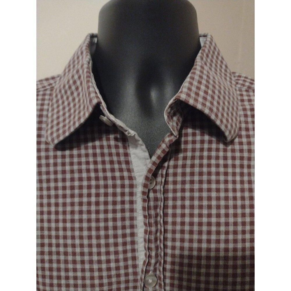 Hickey Freeman Shirt Men’s Large L Cotton Button Down Long Sleeve Red Gray - Picture 3 of 12